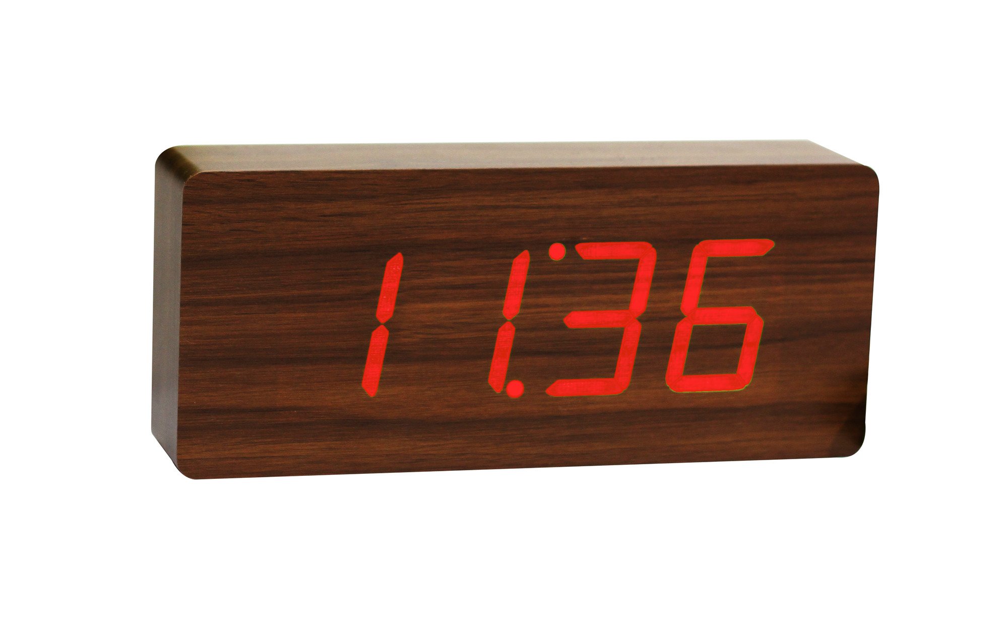 GingkoDesign Alarm Clock, Wood, Brown, One Size