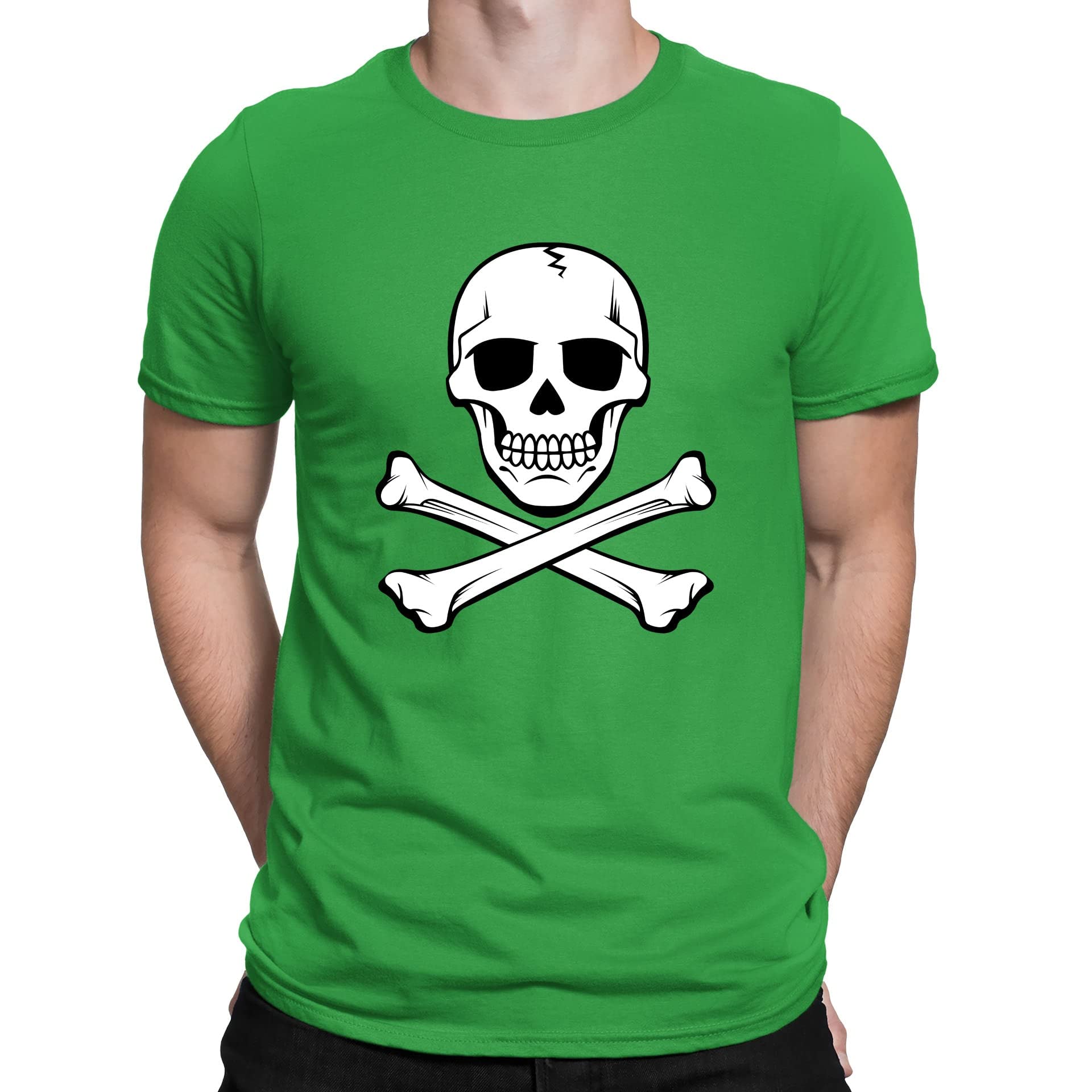 Flip Mens Skull and Crossbones Pirate T-Shirt Green (M)