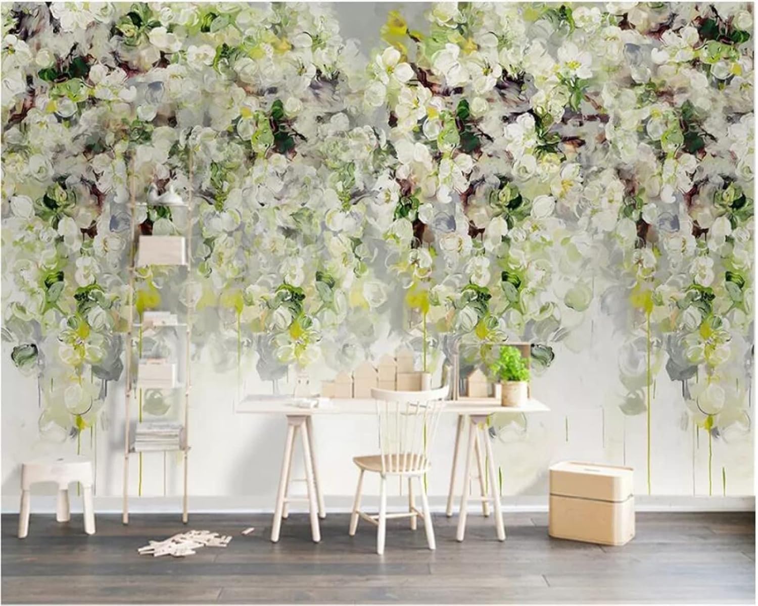 Papier peint photo 3D fleurs haut de gamme sur mesure pour décoration murale chic
