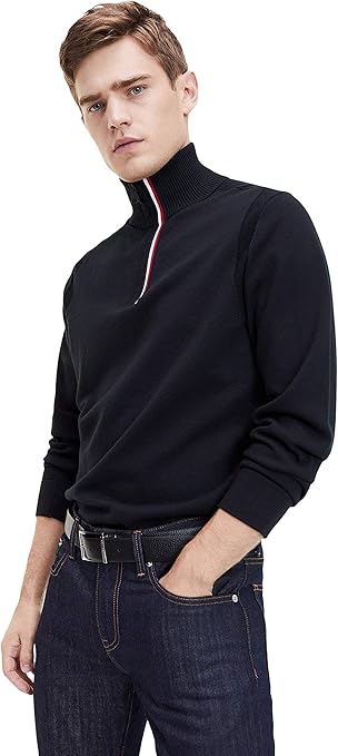 tommy hilfiger blend zip mock