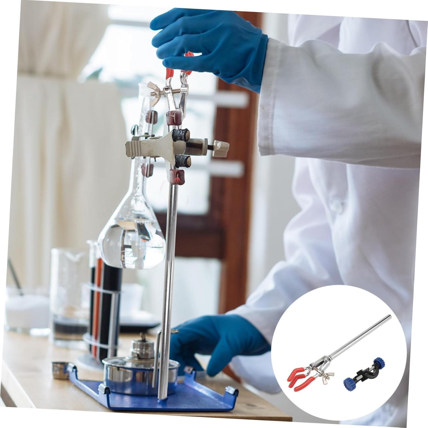 5sets Three-prong Flask Clamps and Support Clips for Laboratory Experiments Beaker Holders for Secure Fixation Scientific Research