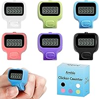 Amble 6 Pack Electronic Finger Clicker Counter - Durable Tally for Knitting, Crochet, Golf, Laps, Fishing & Inventory Counting