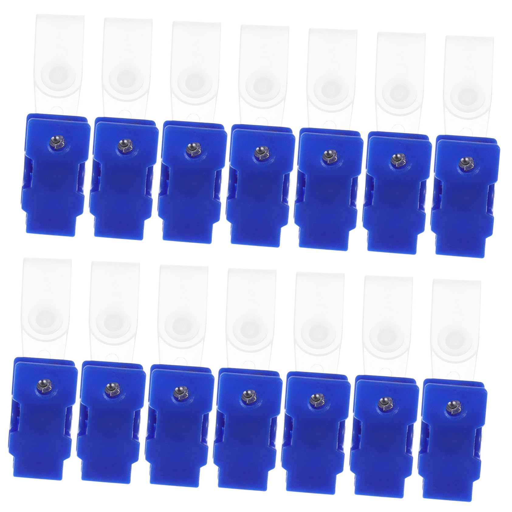 HOMSFOU 5 Ensembles Clip De Support De Carte À Nez Clé Plusieurs Agrafe Plat Insignes Clips Pour Badge De Travail Clips De Badge Avec Sangles Clips Porte-nom Plastique Bleu 100 Pièces * 5