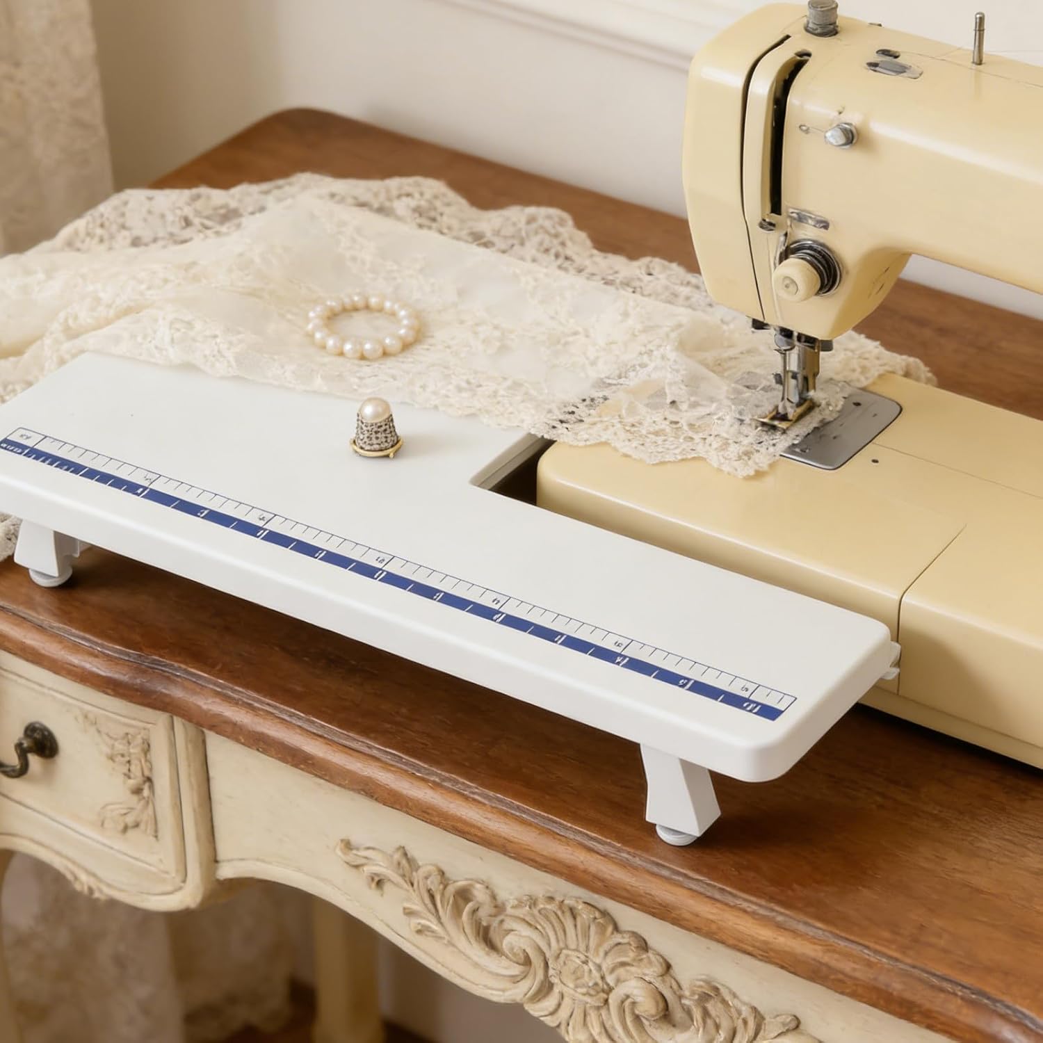 CIMAXIC Extension Table for Sewing Machine Compatible with Brother JK17B, JA001, JA007, JV1400 - Plastic Lengthening Plate for Home Use to Expand Work Area