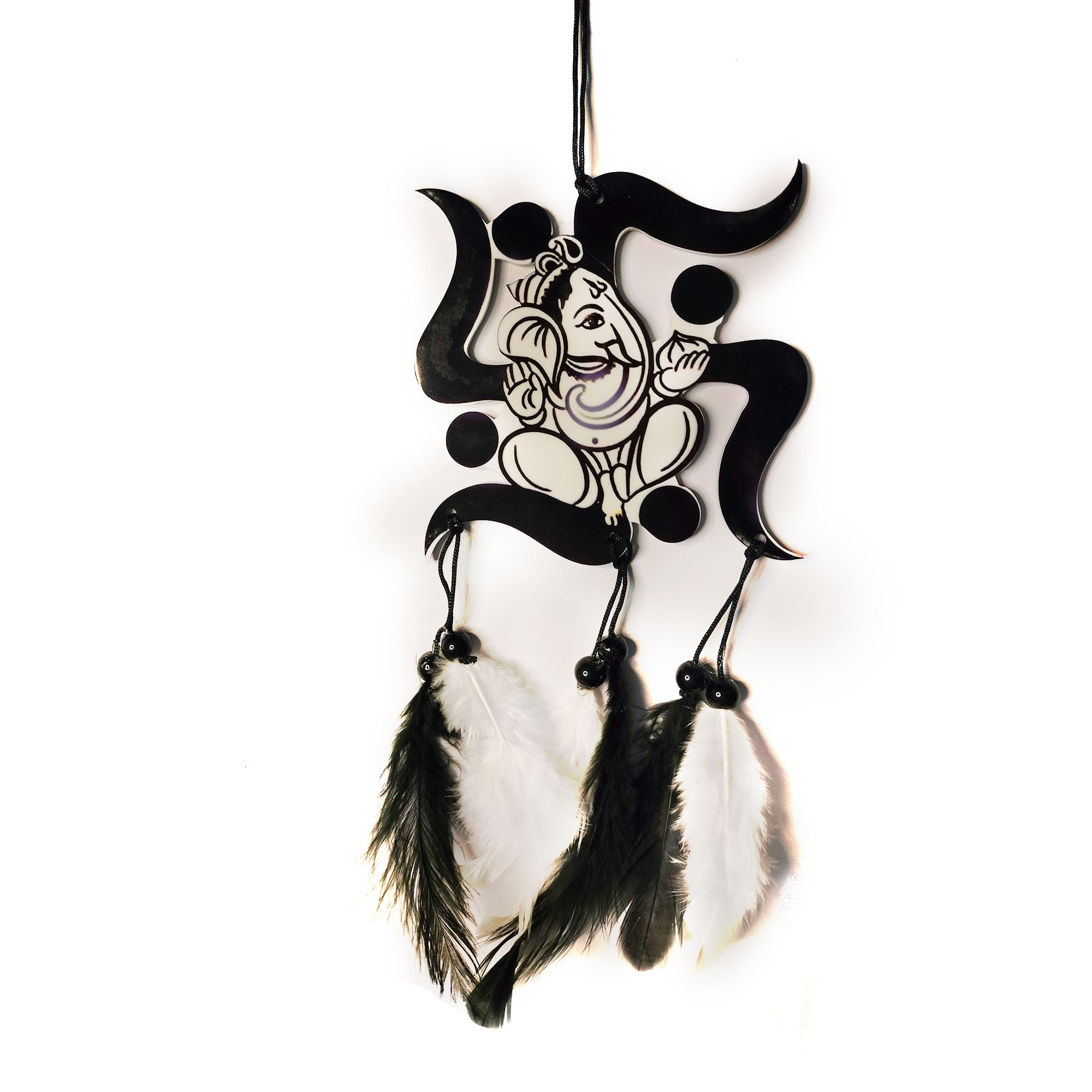 DIKSHA CREATION Decorative Car Hanging Ornament Dream Catchers for Car, Home,Office Ganesha and Swastik for Positive Vibes Lord Ganesha and Swastik
