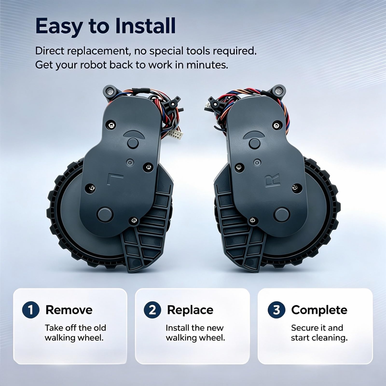 Roues Motrices Compatibles Avec Roborock S7 S5Max S6Pure S55 S65Pure E45 | Roues Motrices Aspirateur Robot for S55 Max/S65 MaxV/S45 Max/S75/S7 Pro/S7 Pro Ultra Restaure Navigation Fluide(R and L)
