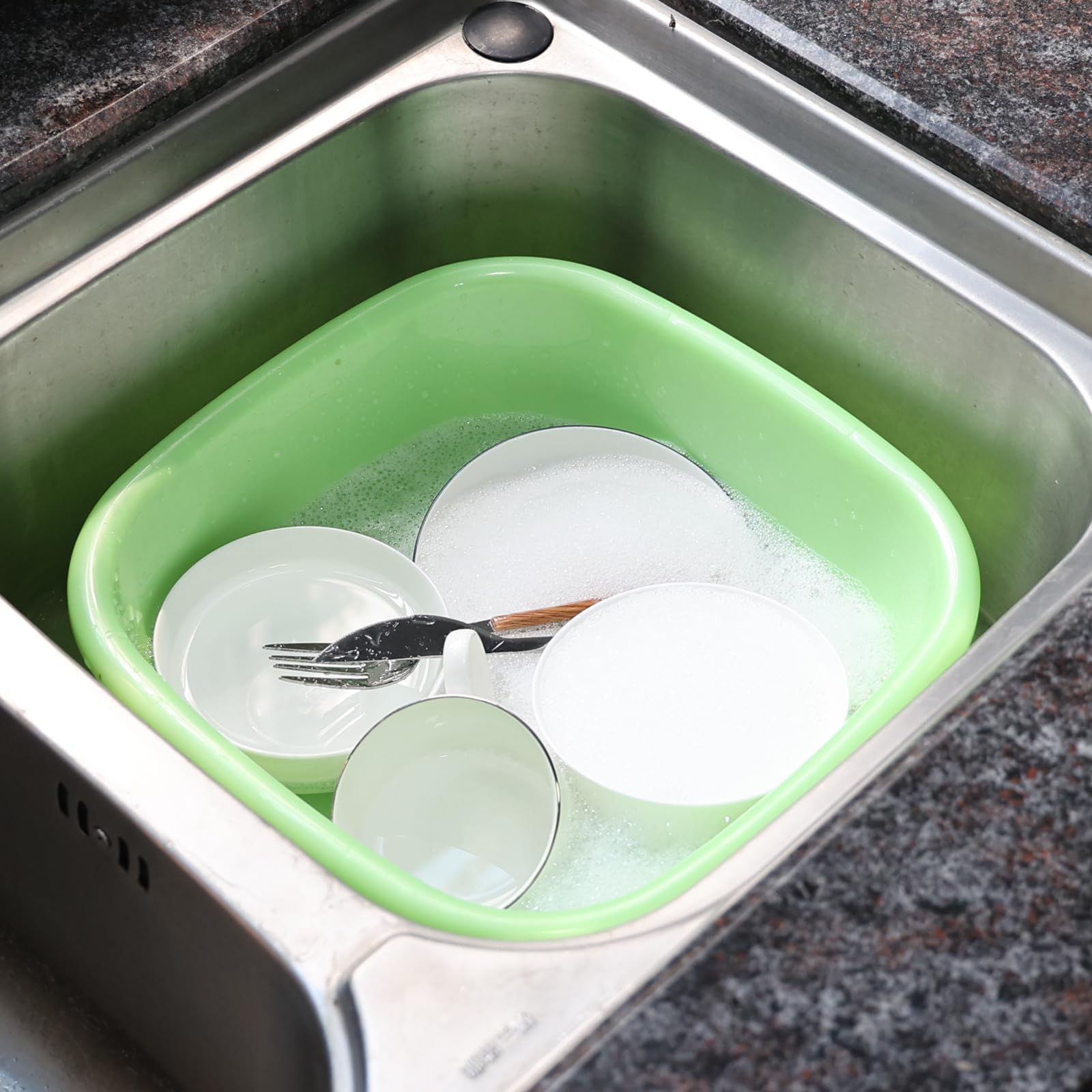 Bacinella in plastica da 8 l, set di 4 piccole vasche colorate per lavabo