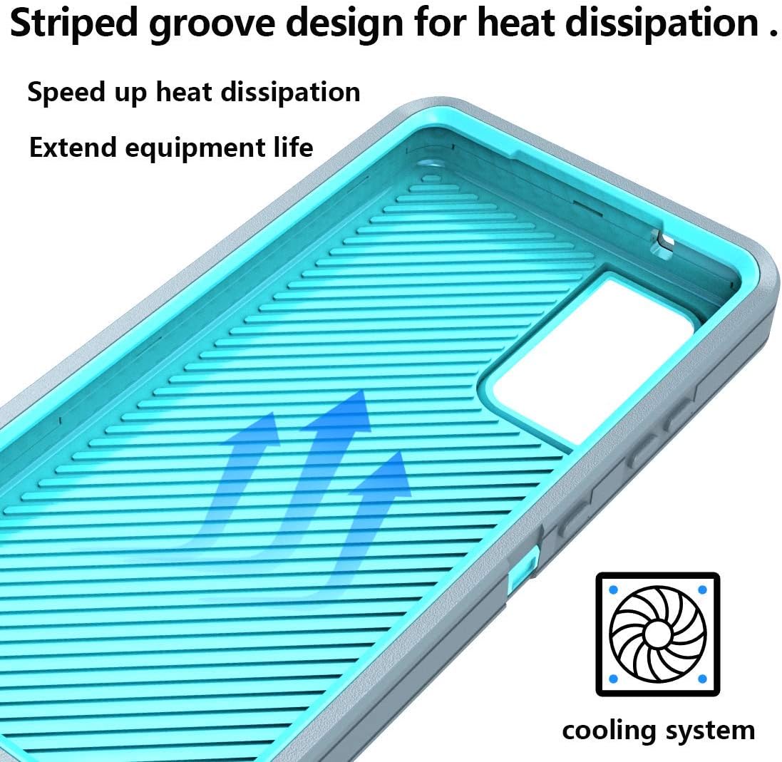 ONOLA for Galaxy S20 FE Case Samsung S20 FE 5G Cases Drop Protection Rugged Heavy Duty Case,Shockproof/Dust Proof 3-Layer Durable Cover for Samsung Galaxy S20 Fan Edition 5G(GreySkyblue,S20 FE)