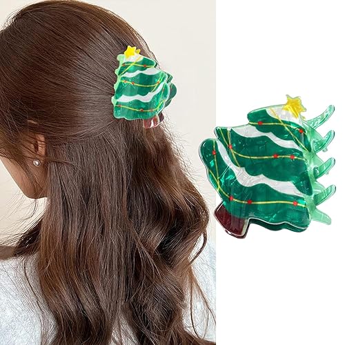 Christmas Tree Hair Claw Clips Cute Hair Accessories Winter Xmas