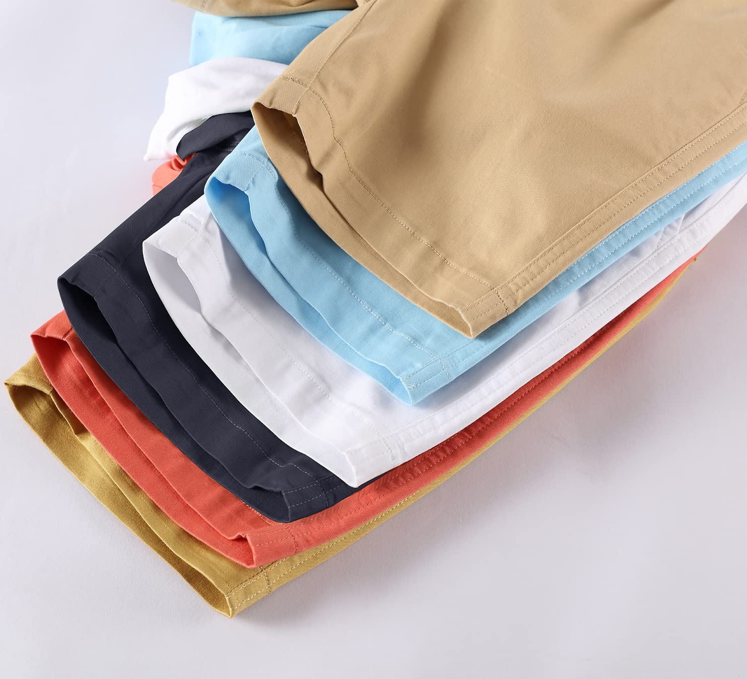 BINIDUCKLING Short d'été à taille élastique pour garçon - Uniformes scolaires - Pour 4 à 16 ans