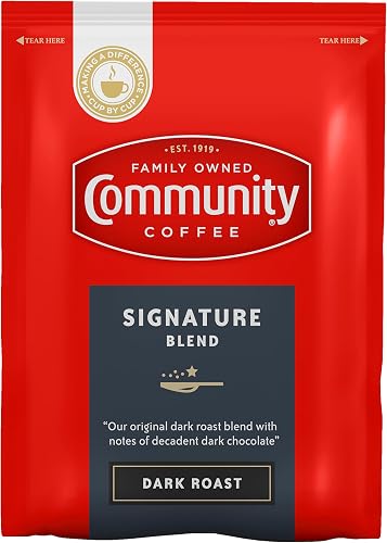 Community Coffee Signature Blend Pre-Measured Coffee Packs, Dark Roast, 3.0 oz E