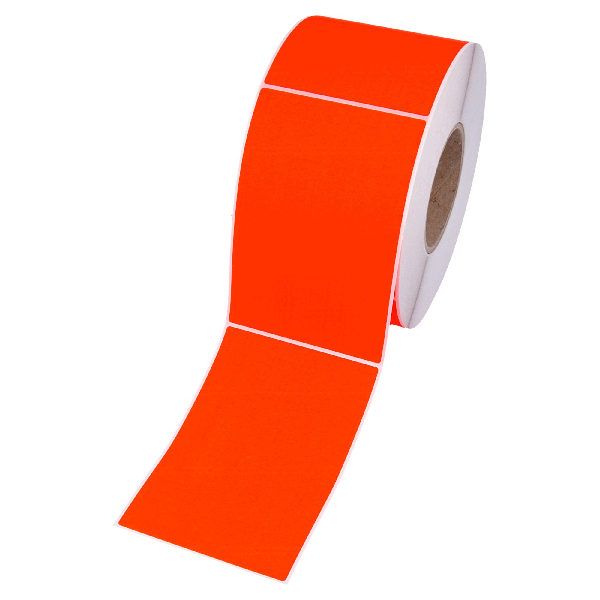 Labelident Etiketten neonrot 100 x 150 mm - stark selbstklebend - 4 Rollen à 1.000 farbige Logistiketiketten auf 76 mm Kern für Thermotransferdrucker