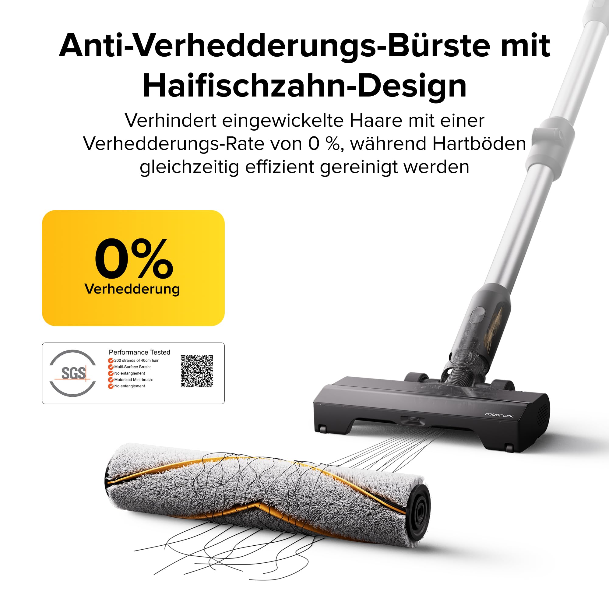 roborock H60 Ultra Akku Staubsauger, 210AW kraftvolle Saugleistung, 90 Min. Maximale Laufzeit, 90° Flexibler Saugrohr, Staubsauger kabellos, Anti-Tangle Bürste für Teppiche, Hartböden, Tierhaare, Auto