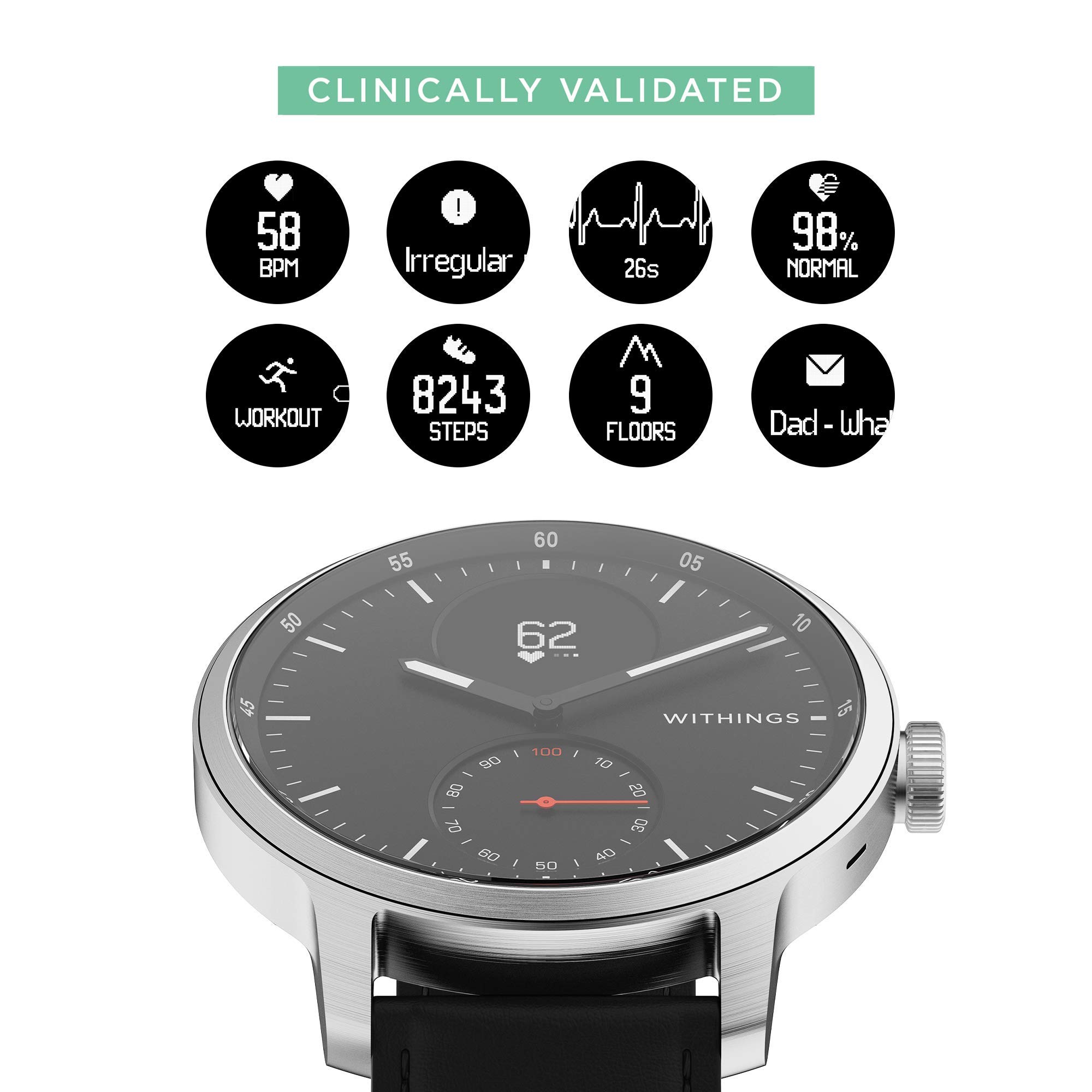 Withings ScanWatch Hybrid Smartwatch with ECG, Heart Rate Sensor and