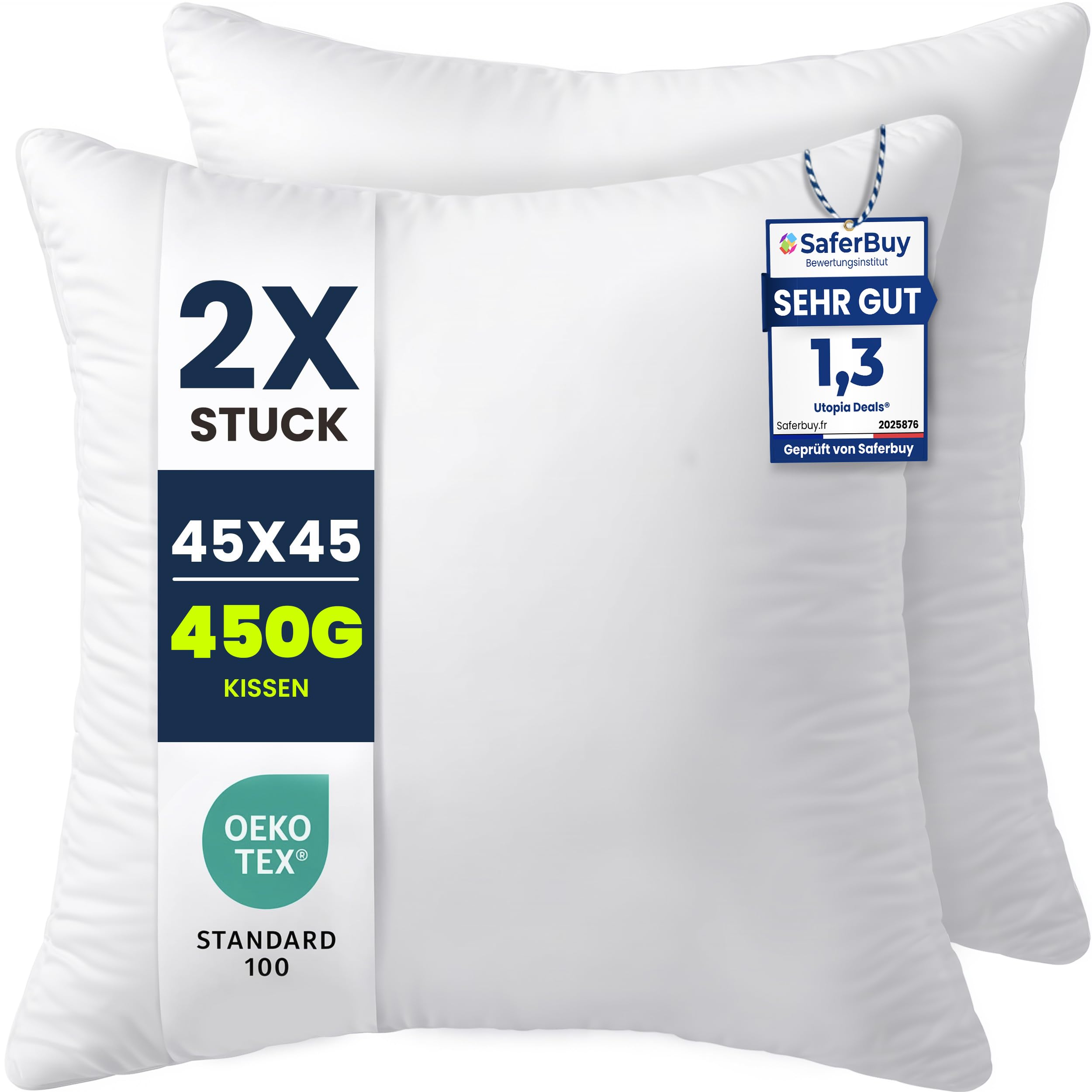 Utopia Bedding Kissenfüllung 45x45 2er Set Innenkissen Kissen Sofakissen