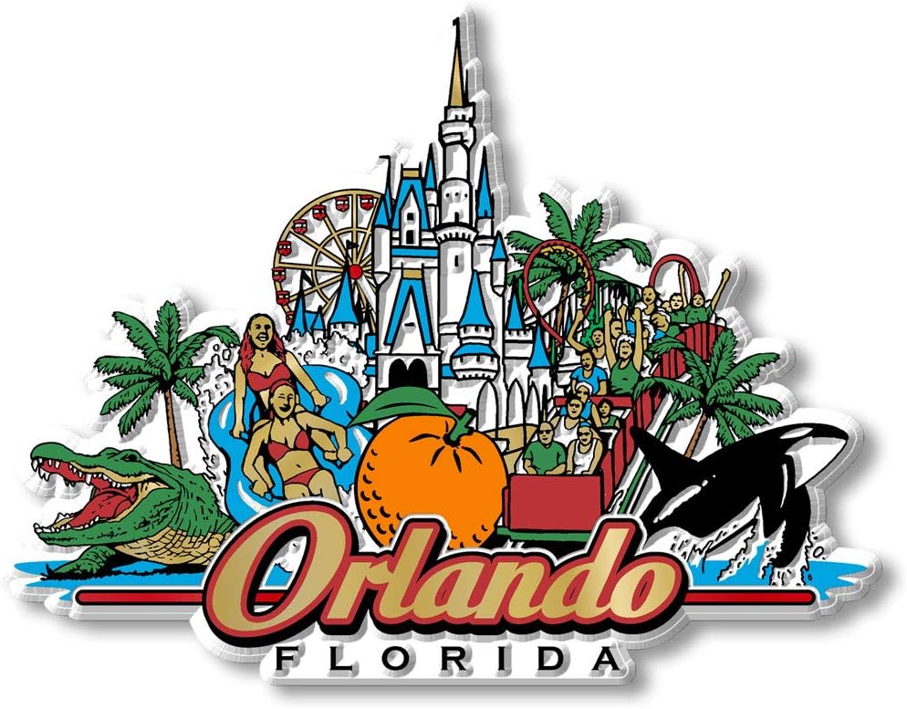 Orlando City Magnet by Collectible Souvenirs 4.4" x 3.4"