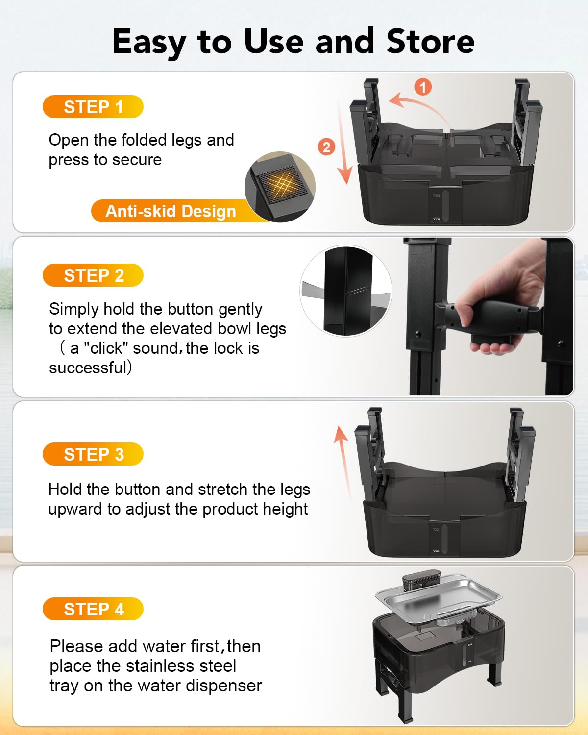 UPSKY Fuente de agua elevada para perros de 8.5 L/2.25 galones, dispensador elevado de 4 alturas ajustables para perros grandes y múltiples mascotas, bandeja de acero inoxidable con bomba ultra