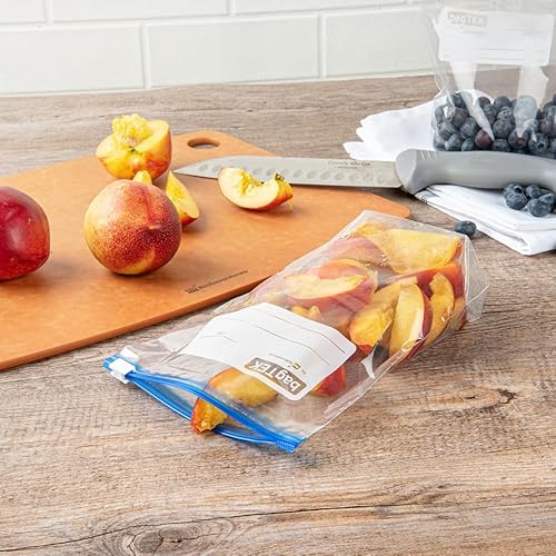 Vista 73 de Restaurantware -Bag Tek - Bolsas deslizantes para congelador de 1 galón, 25 bolsas desechables con cremallera - Cremallera deslizante, fondo