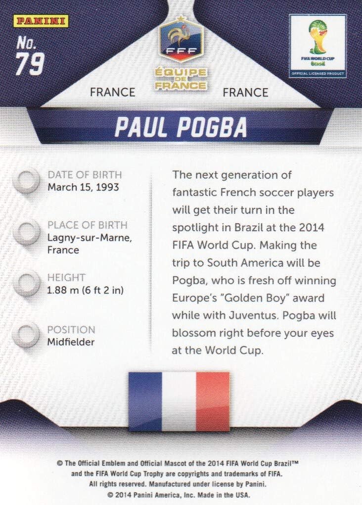 2014 Panini Prizm FIFA World Cup Soccer #79 Paul Pogba