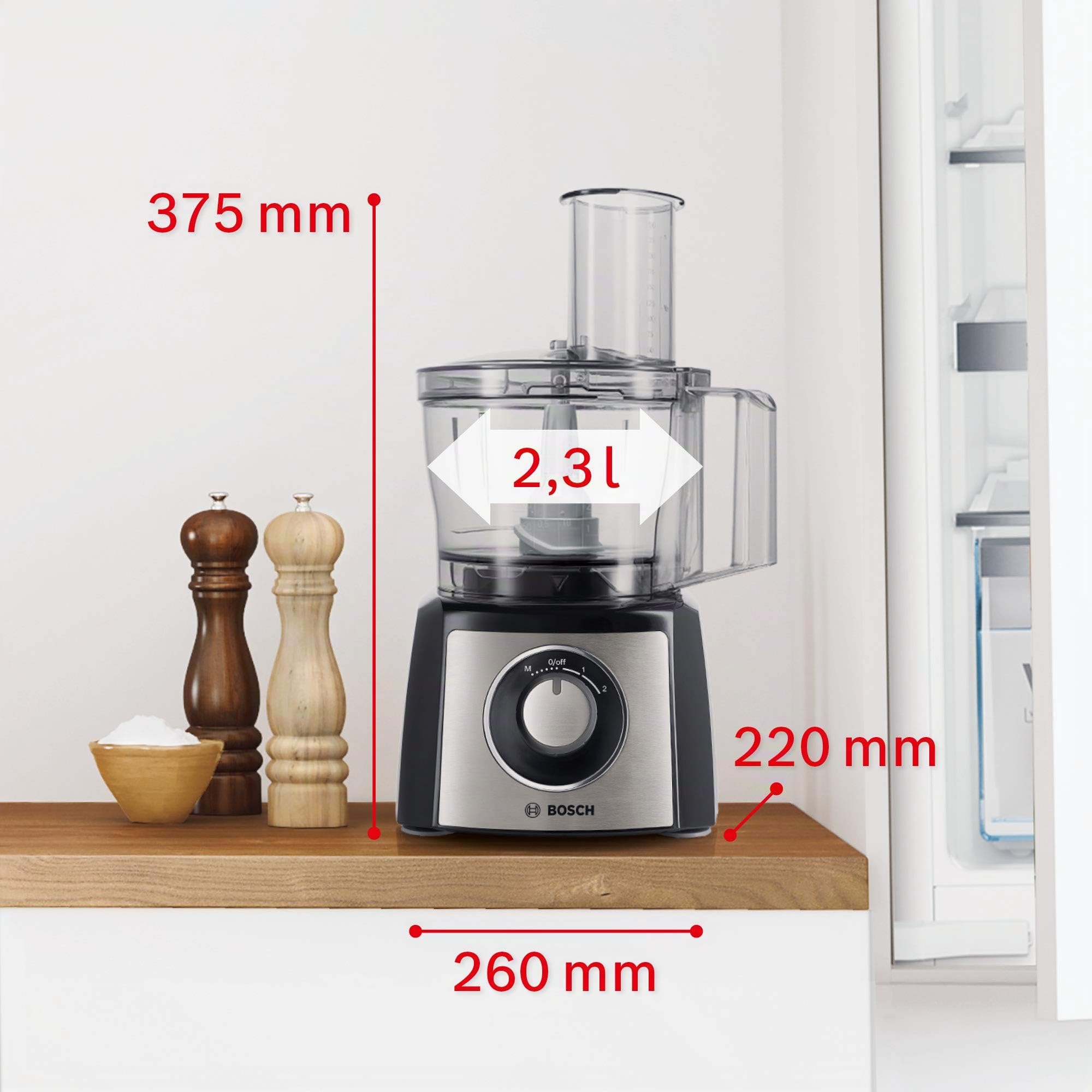 BOSCH MCM3PM386 ROBOT DE COCINA 2,3 L NEGRO, TRANSPARENTE 900 W