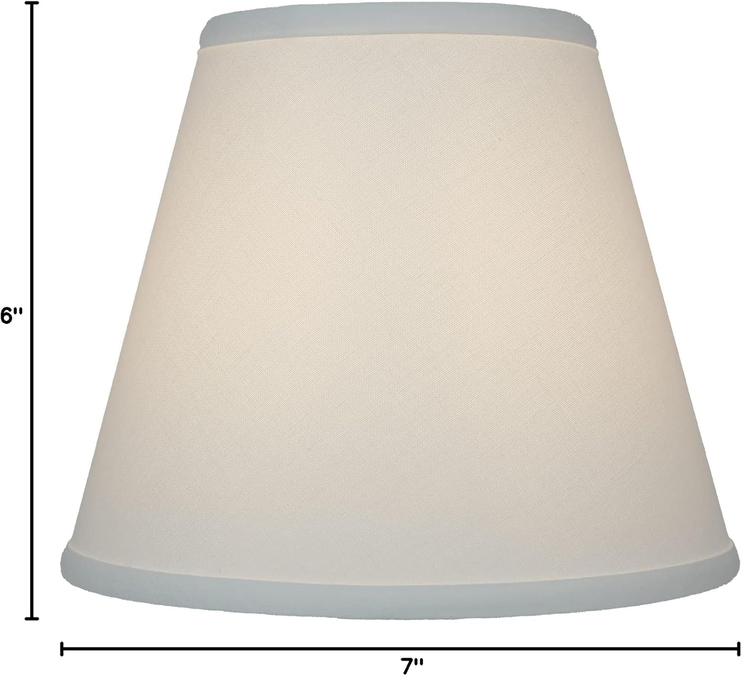 FenchelShades.com Lampshade 4" Top Diameter x 7" Bottom Diameter x 6" Slant Height with Washer (Spider) Attachment for Lamps with a Harp (Linen White)