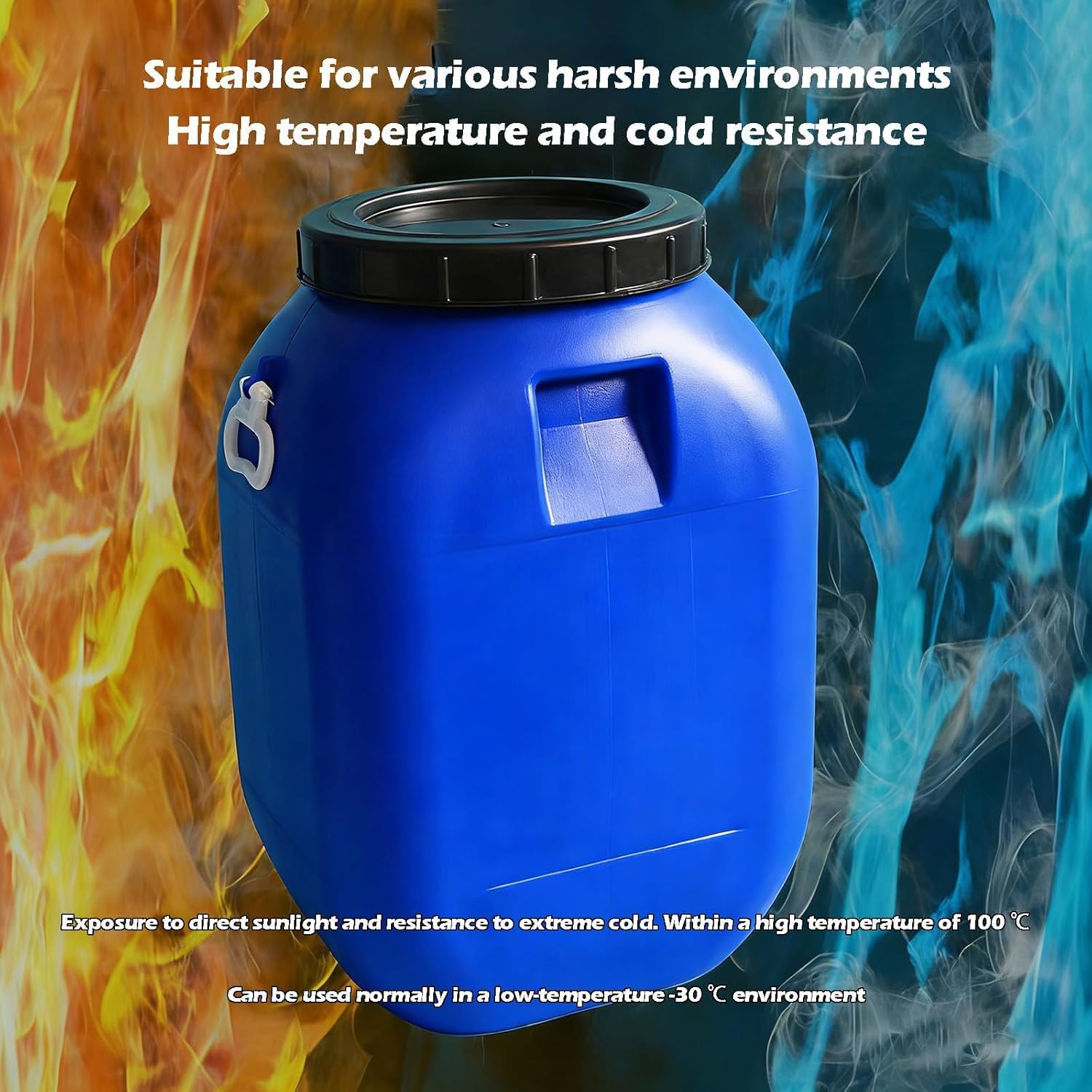 50l Food Grade Plastic Storage Barrel with Lid - Durable Buckets for Water, Oil & Food - Heavy-Duty Containers for Home & Industrial Use