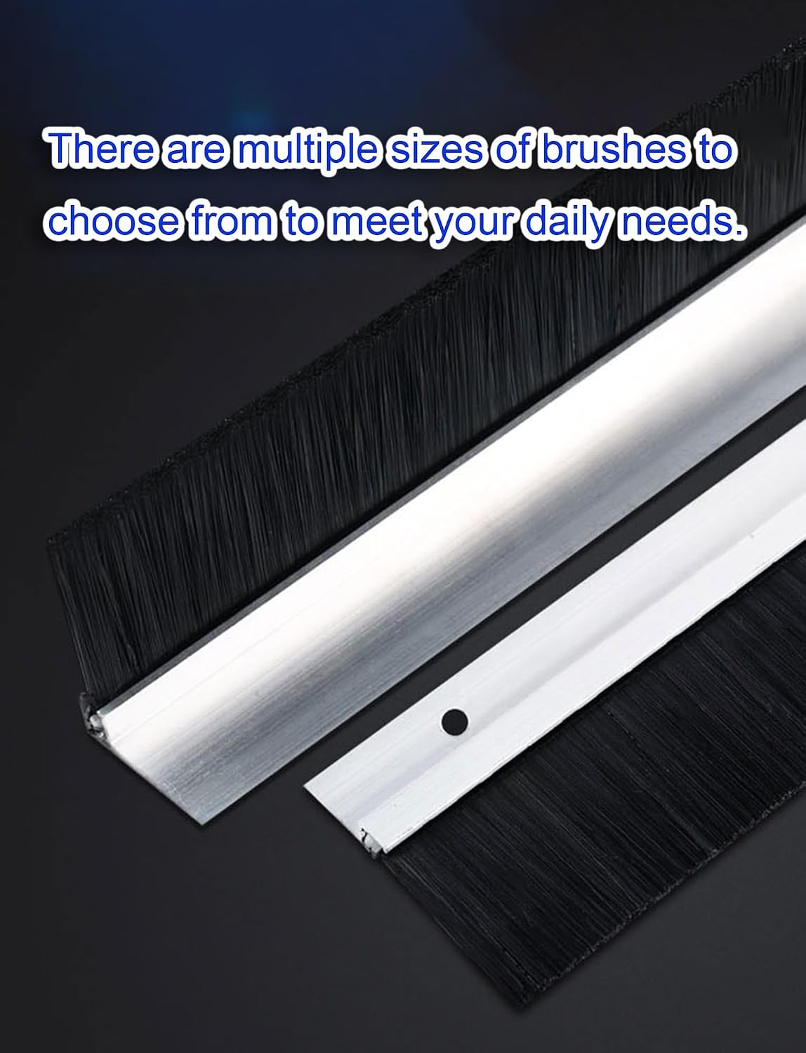 2Pcs Aluminum Strip Brush - H/F/T-Type Industrial Dust Brush for Machine Tools, Cabinets & Doors, 1.2in/3cm Wide, Effective Dust Cleaning Tool
