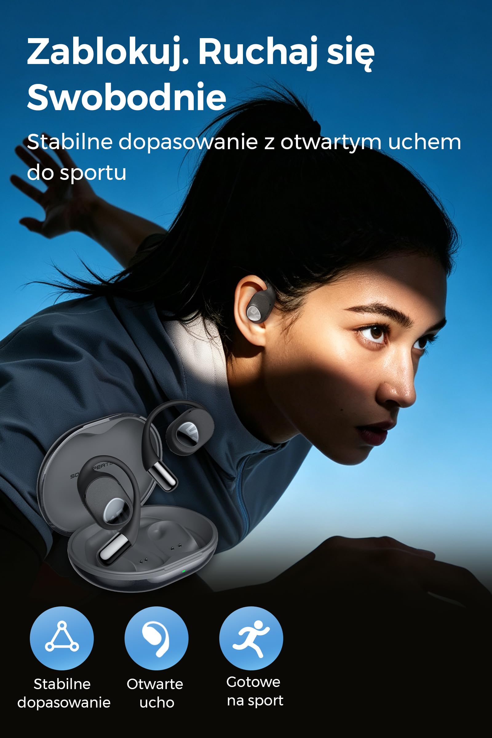 SoundPEATS GoFree 2s Bezprzewodowe słuchawki Otwarte z LDAC i Hi-Res Audio