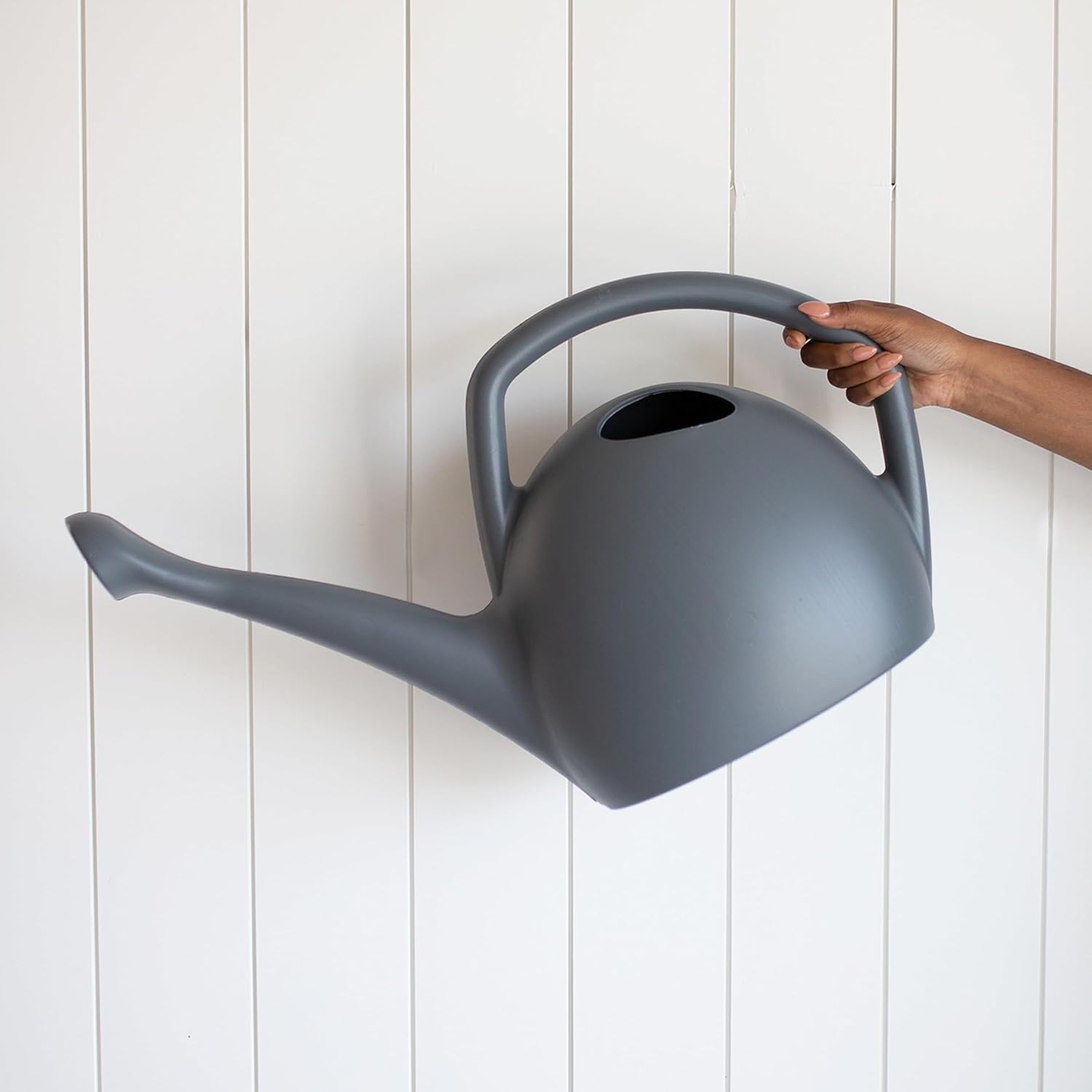 Bloem Rhino Watering Can: 2 Gallon Capacity - Charcoal - 100% Recycled Plastic Can, Easy Water Spout, One Piece Construction, for Indoor and Outdoor Use, Gardening