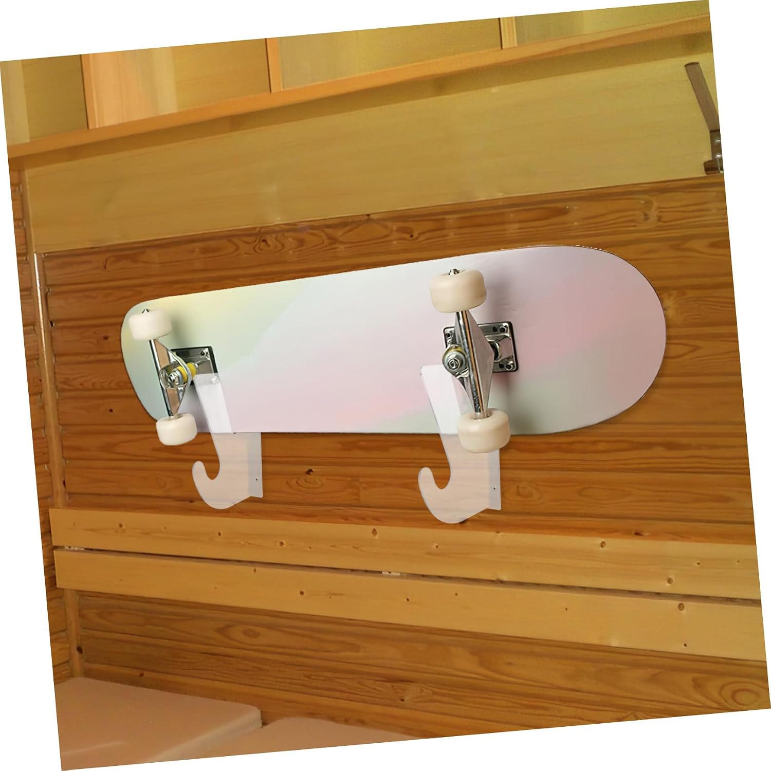 SUPVOX 2Pcs Wall Mounted Skateboard Rack Durable Storage Hook for Stylish Display Easy Installation for Multiple Skateboard Decks Wall Hanger for Home Garage
