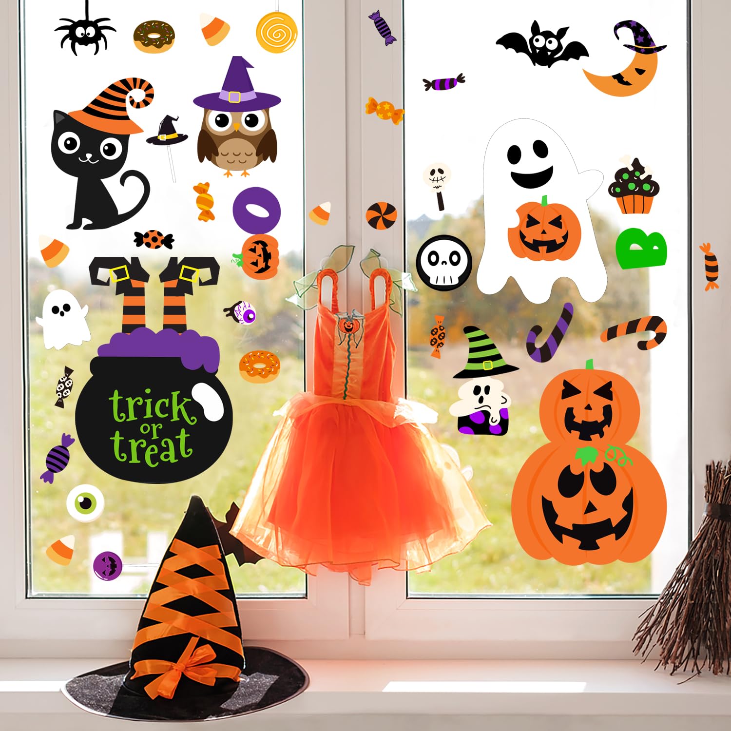 Kit 6 Autocollants PVC Halloween Pour Fenêtre Et Mur - Déco Effrayante (mains Sanglantes...)