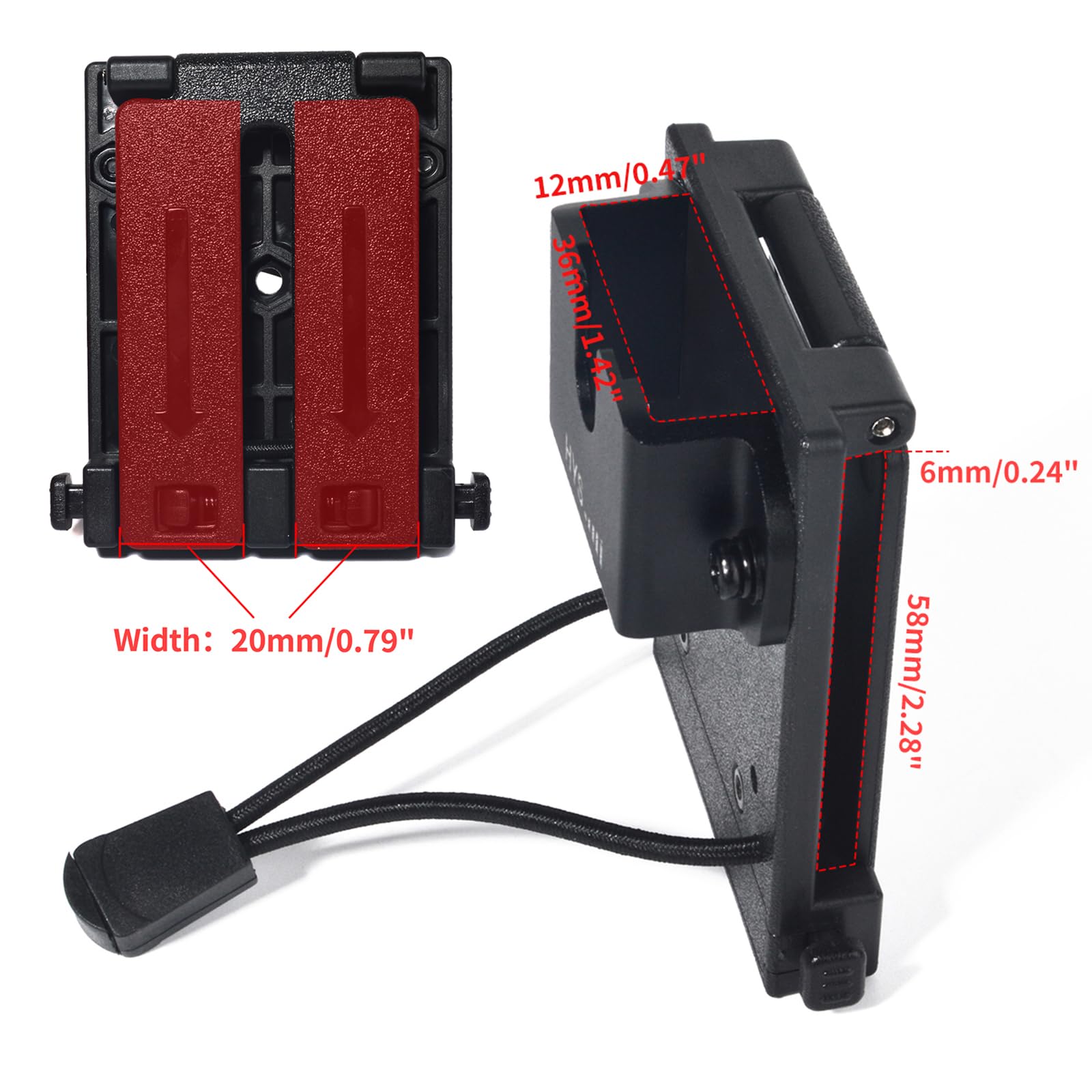 HYS Support pour talkie-walkie avec système MOLLE pour ceinture, sacs à dos, compatible avec l'émetteur portatif Baofeng Quansheng Motorola et le microphone de haut-parleur