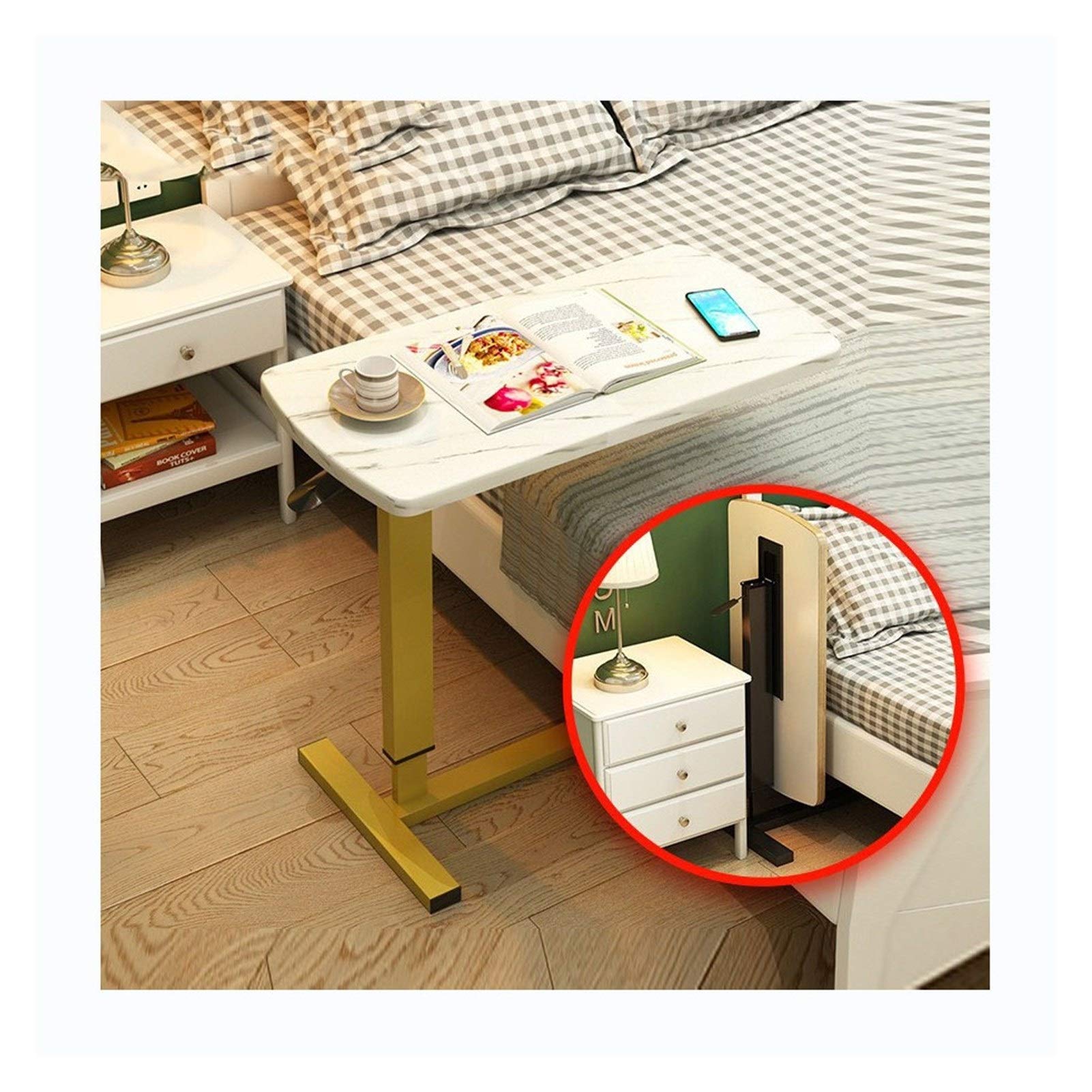 Buy Mobile Overbed Table Hospital Bed Table Swivel Wheel Rolling Tray