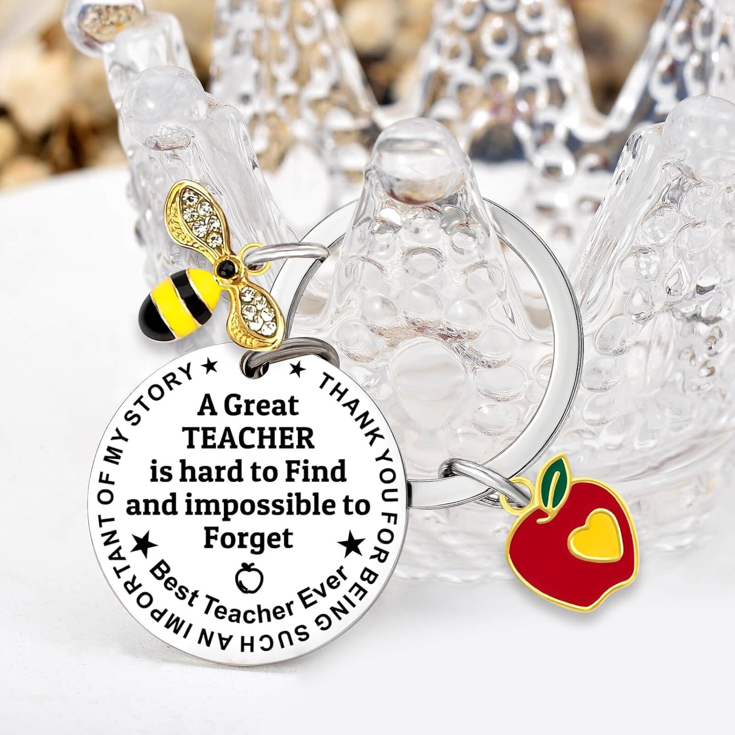 Coolvy Teacher Keychain Teachers Appreciation Gifts for Women Thank You Gift for Graduation Christmas Valentines End of Year - Image 4