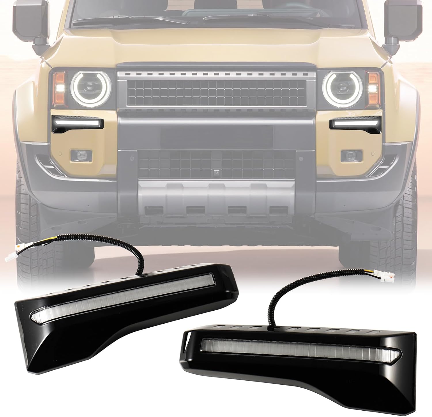 LED Fog Lights Daytime Running Lights for Toyota Land Cruiser 2024 2025 2026 Dual Color DRL for LC250