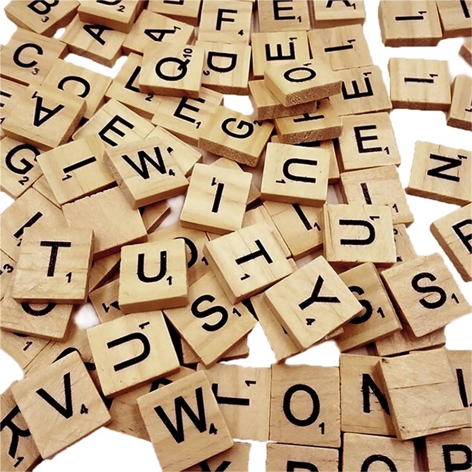 Lettere In Legno 100-500 Uds. Letras en inglés, azulejos de madera, alfabeto Natural, número 18 * 20mm(500pcs)