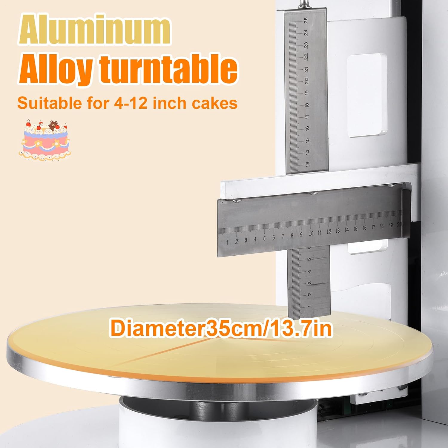 Cake Decorating Machine - Electric Cream Butter Coating Machine | Quiet Decorating Tools Semi-Automatic Surfaces Scraper for Dessert Shops, Parties
