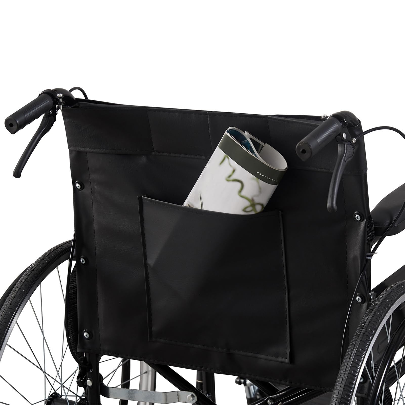 Leichte Rollstühle für Erwachsene, 24-Zoll-Rollstuhl mit weichem Sitz, Selbstfahrender Schwarzer Rollstuhl, Reise-Transitstuhl, Mobilitätsroller, Leichter Rollstuhl