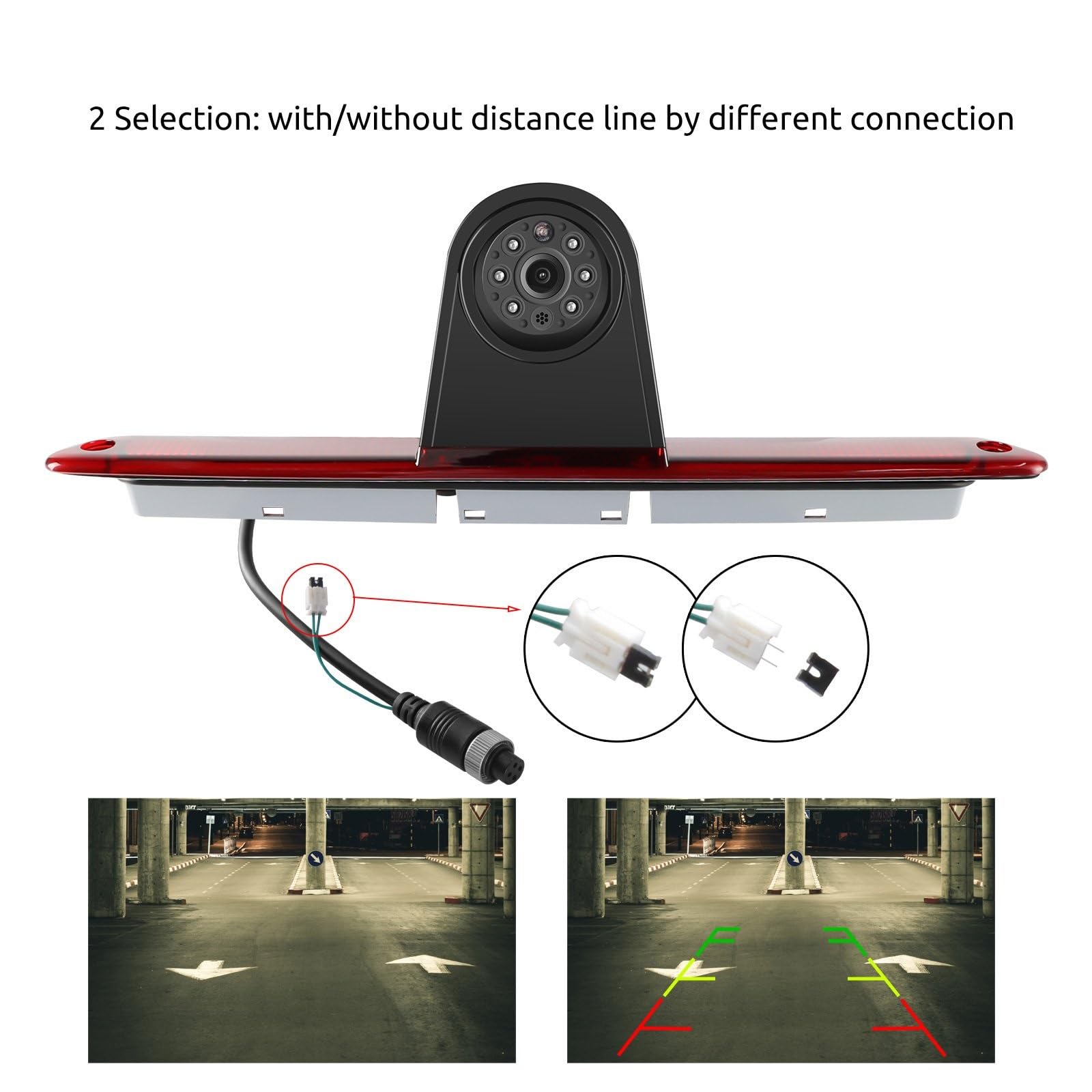 para VW Crafter Caravelle T5/T6 Monitor LCD de 7" + Cámara de visión Trasera Tercera luz de Freno
