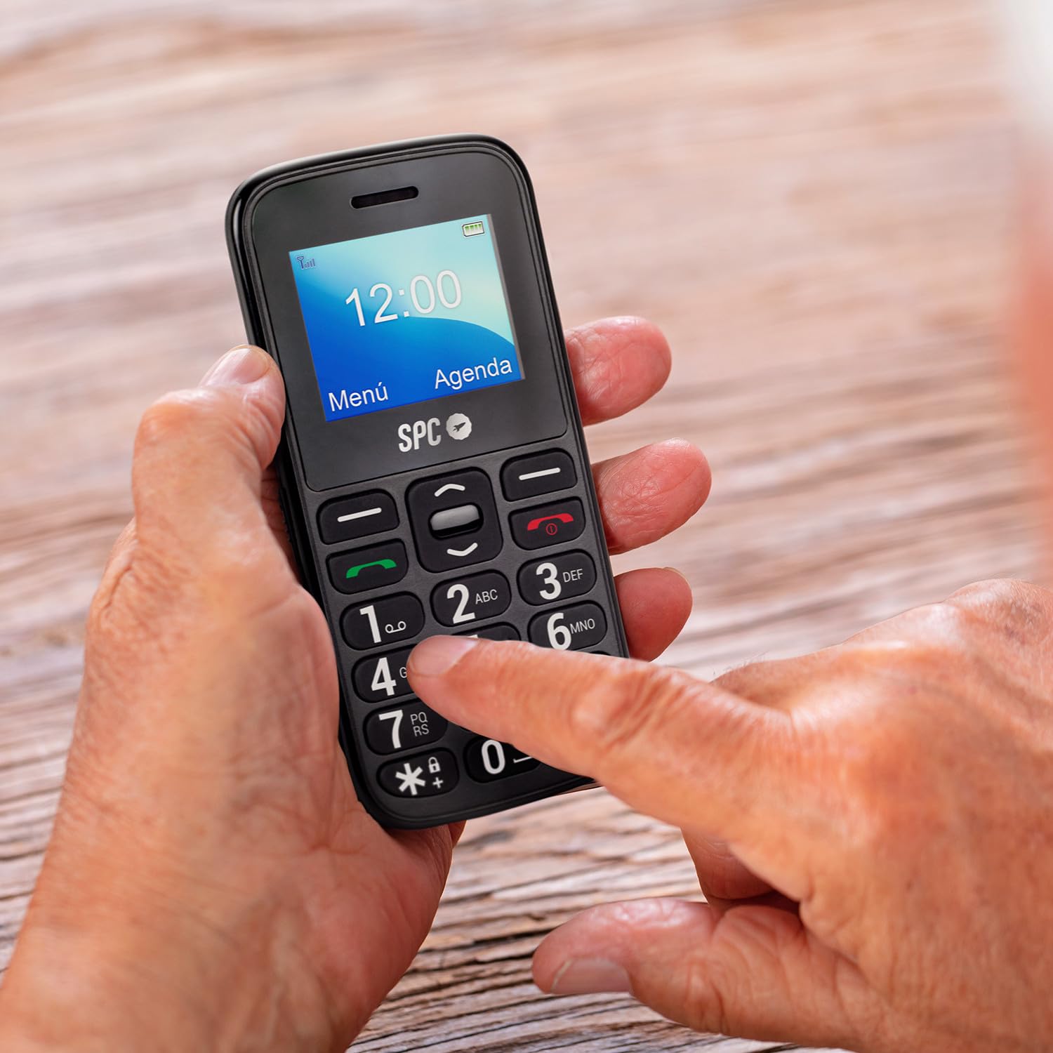 SPC Fortune 2 4G telefon komórkowy 4G dla seniorów, przycisk SOS, bardzo wysoka głośność dzwonka (102dB), zdalna konfiguracja, duże przyciski, dzwonek i inteligentne powiadomienia, kolor czarny
