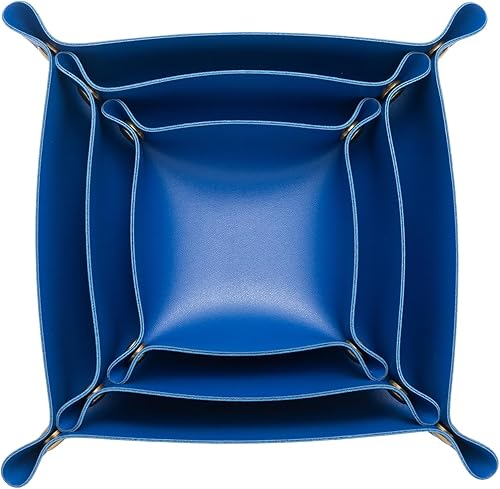 Tskijun - 3 paquetes de bandejas de piel sintética en 3 tamaños, bandeja de joyería de cuero brillante, organizador de escritorio, bandeja de cuero