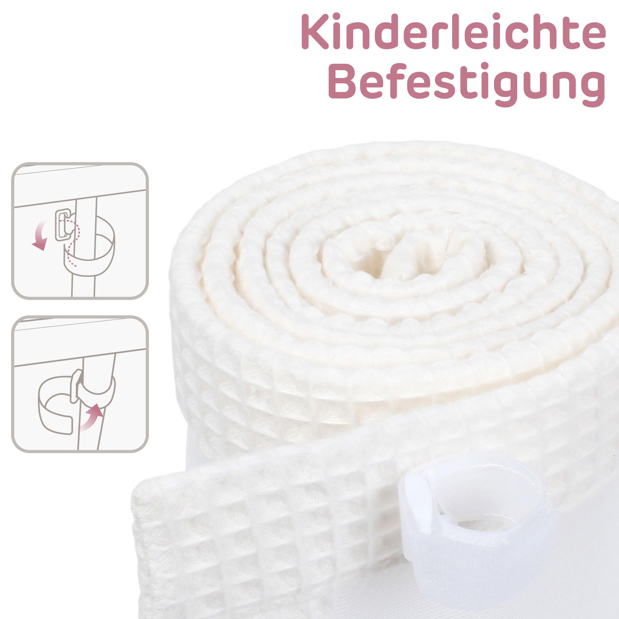 babybay Paracolpi 3D in rete piqué a nido d'ape, adatto per modello Maxi, Boxspring, Comfort e Comfort Plus, avorio
