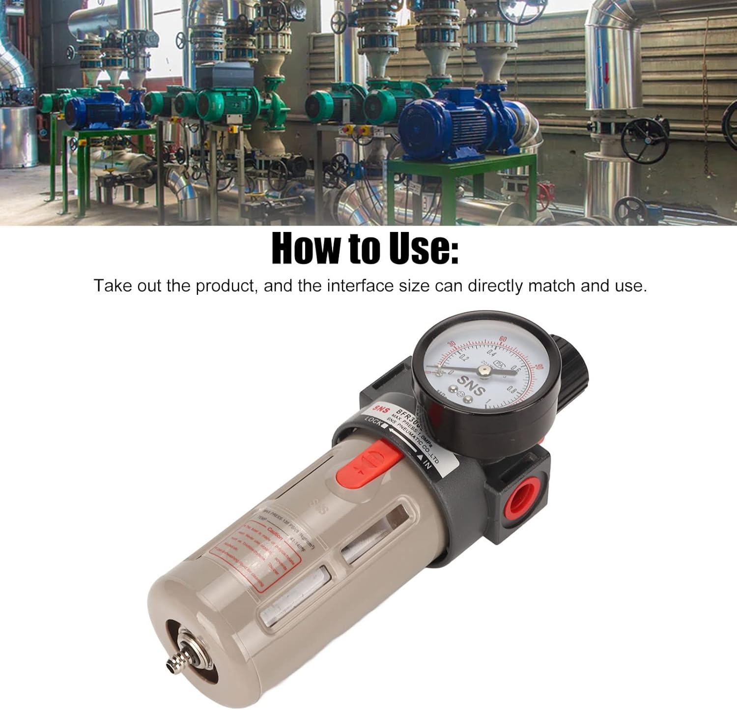 Air Compressor Filter G3/8 Air Compressor Filter, Oil Water Separator Pressure Regulator Combo Oil Water Separator 1.0MPA with Stable for Replacement