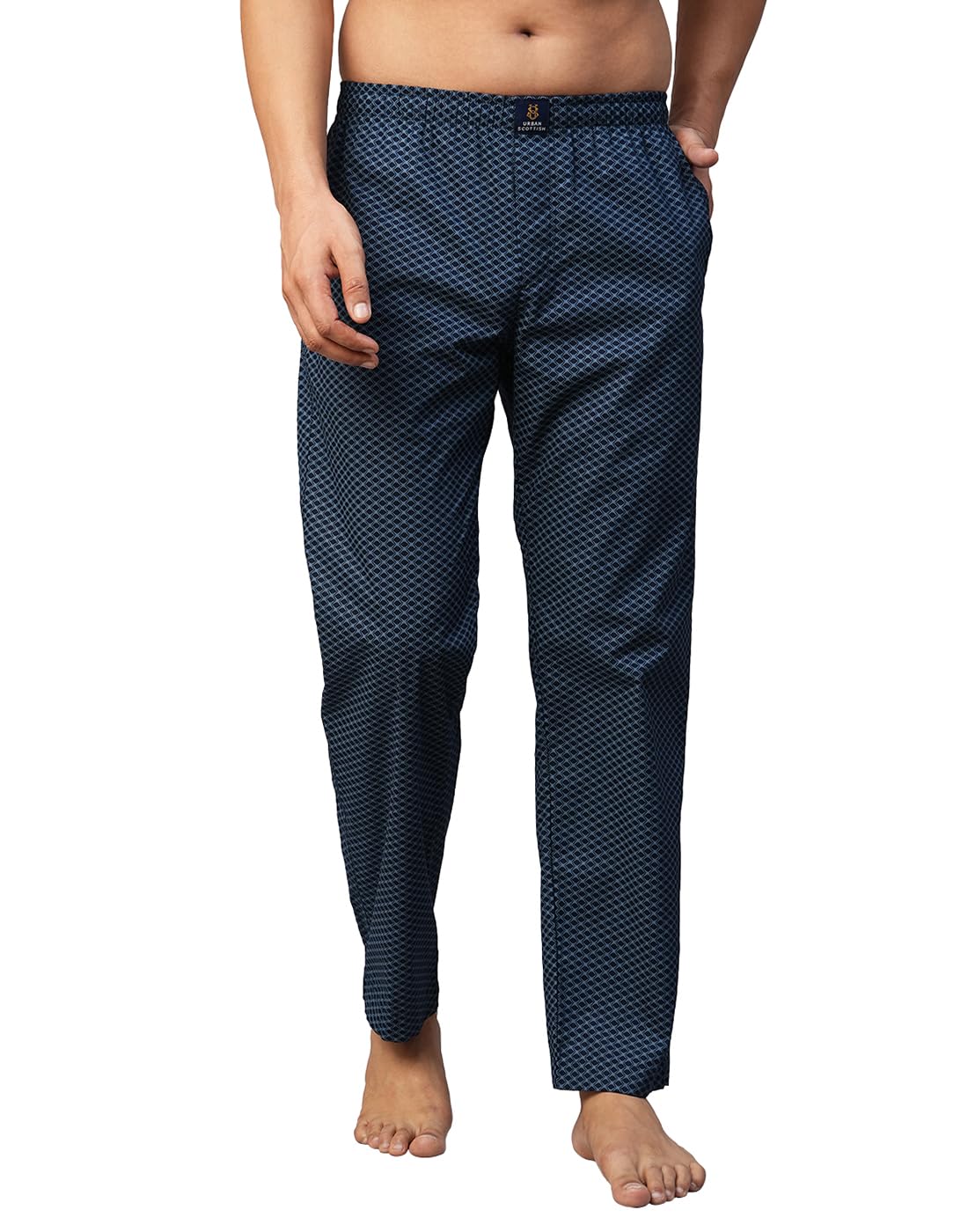 Men's Blue Cotton Lounge Pants - Printed Casual - USPJ2312-L-image-23