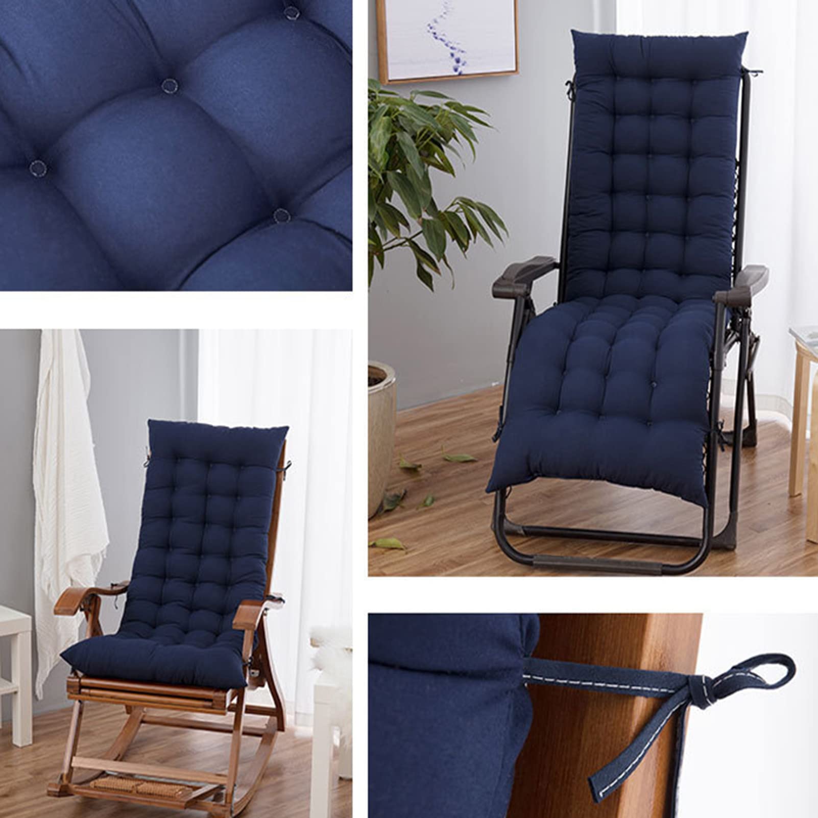 Cuscino per Sdraio da Giardino 53x170cm, Cuscino per Lettino Prendisole Antiscivolo per Esterno, Cuscino per Lettino da Giardino, Cuscino Lungo per Panca