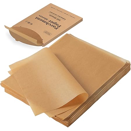 Katbite 300 Sheets 12x16 In Parchment Paper, Heavy Duty Baking Paper, Unbleached Non-stick Sheets for Air Fryer, Grilling, Steaming Cooking Bread Cake and Wrapping Foods