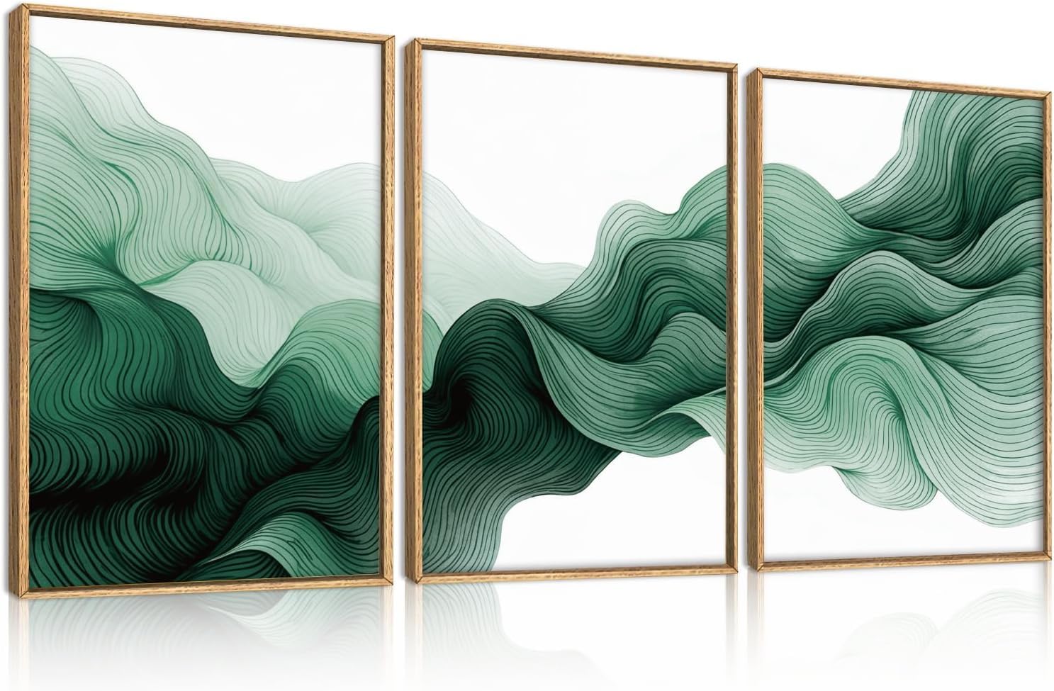 TOARTi Boho Framed Canvas Wall Art Prints,Set of 3 Mid Century Modern Wall Decor,Nature Plants Desert Sun Art Paintings,Bohemian Artwork for Living Room,Bedroom,Dining Room,Office - 16x24inchx3 — view 9