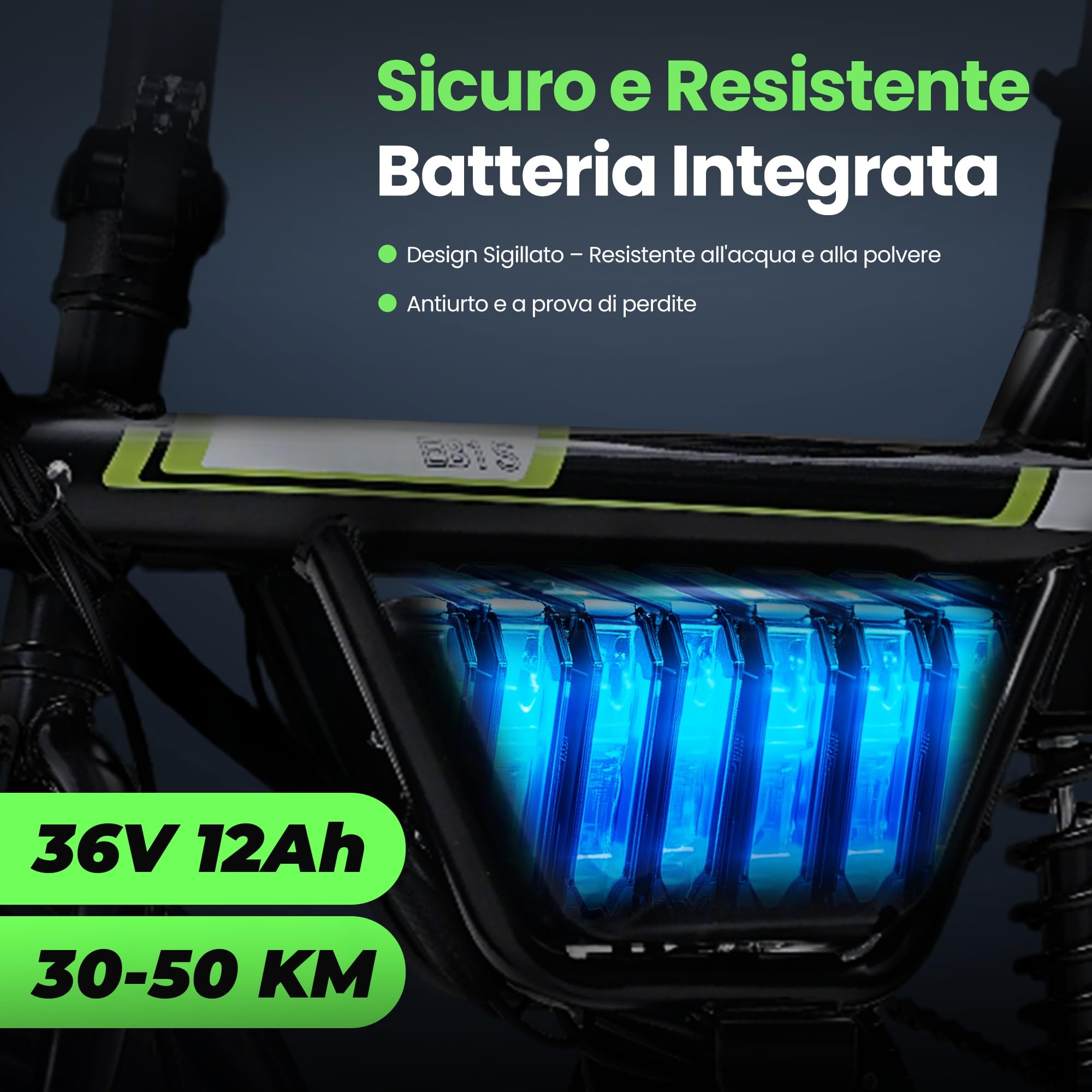 Finbike Bici Elettrica Pieghevole 14", 432WH Batteria, Autonomia di 30-50 KM, Motore 250W, E-Bike per Adulti e Adolescente, Carico 120kg, 10/15/25KM/H