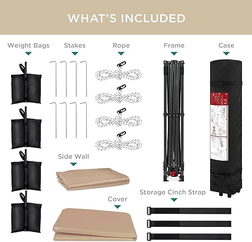 Miniatura 164 de Best Choice Products Carpa Toldo Desplegable de 10x10 pies para Instalación de 1 Persona, Refugio Portátil Instantáneo con Botón de 1 Toque