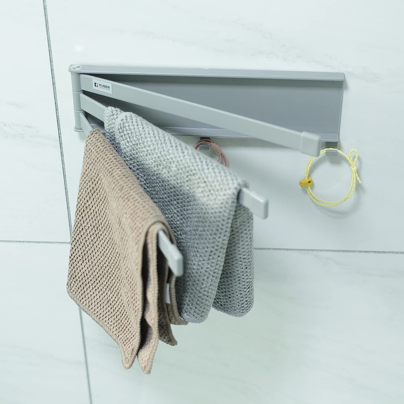 Kuber Industries Towel Holder Set|3 180 Degree Rotation Bars PP|Self-Adhesive DIY Installation|Multi-Purpose Bathroom & Kitchen Towel Holder|Minimalist Bathroom Accessories|A3027|Grey (B0BP2KN7VR) Amazon Price History, Amazon Price Tracker